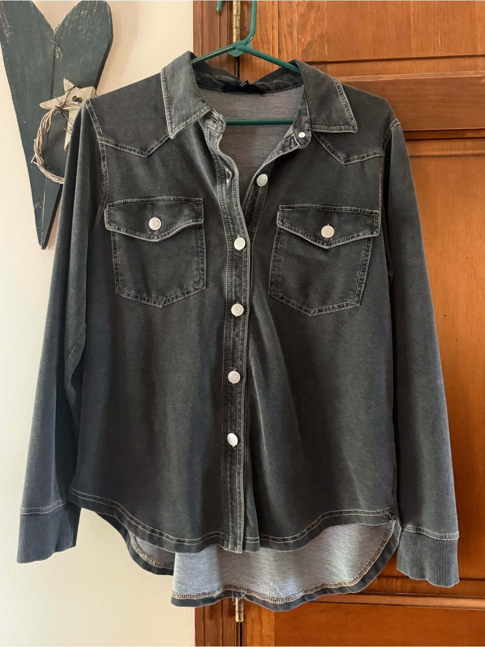 Jane and Delancey Washed Black Button-Down Shirt